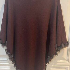 Alfani Faux Fur Fringed Poncho